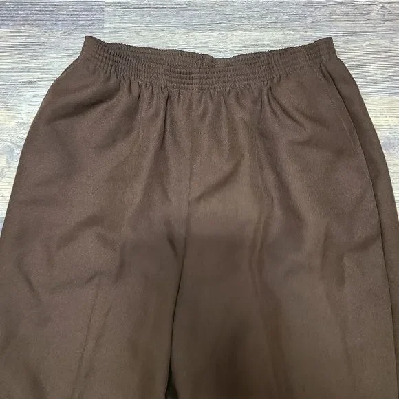 Alfred Dunner Brown Elastic Waist Pull On Pants - Picture 3 of 7